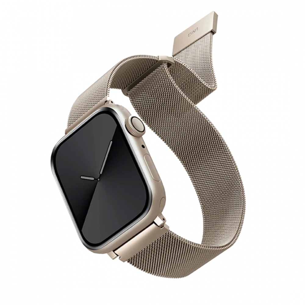 UNIQ strap Dante Apple Watch Series 4/5/6/7/SE 42/44/45mm. Stainless Steel starlight