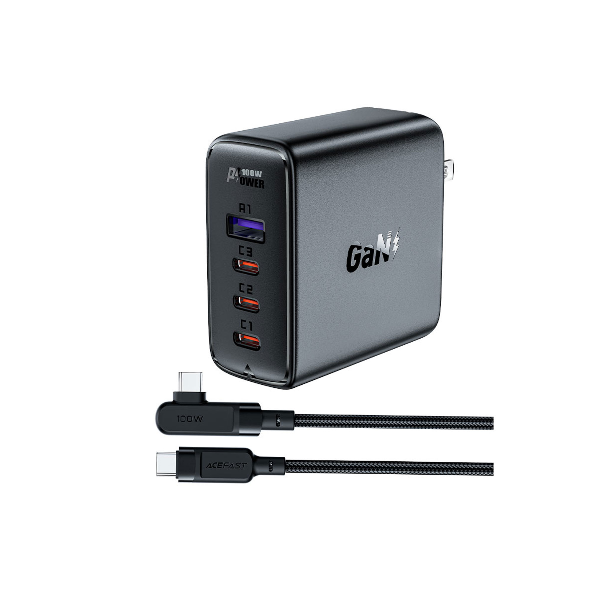 ACEFAST GaN FAST FOUR PORT CHARGER WITH THREE USB-CAND ONE USB-APORTS 100w