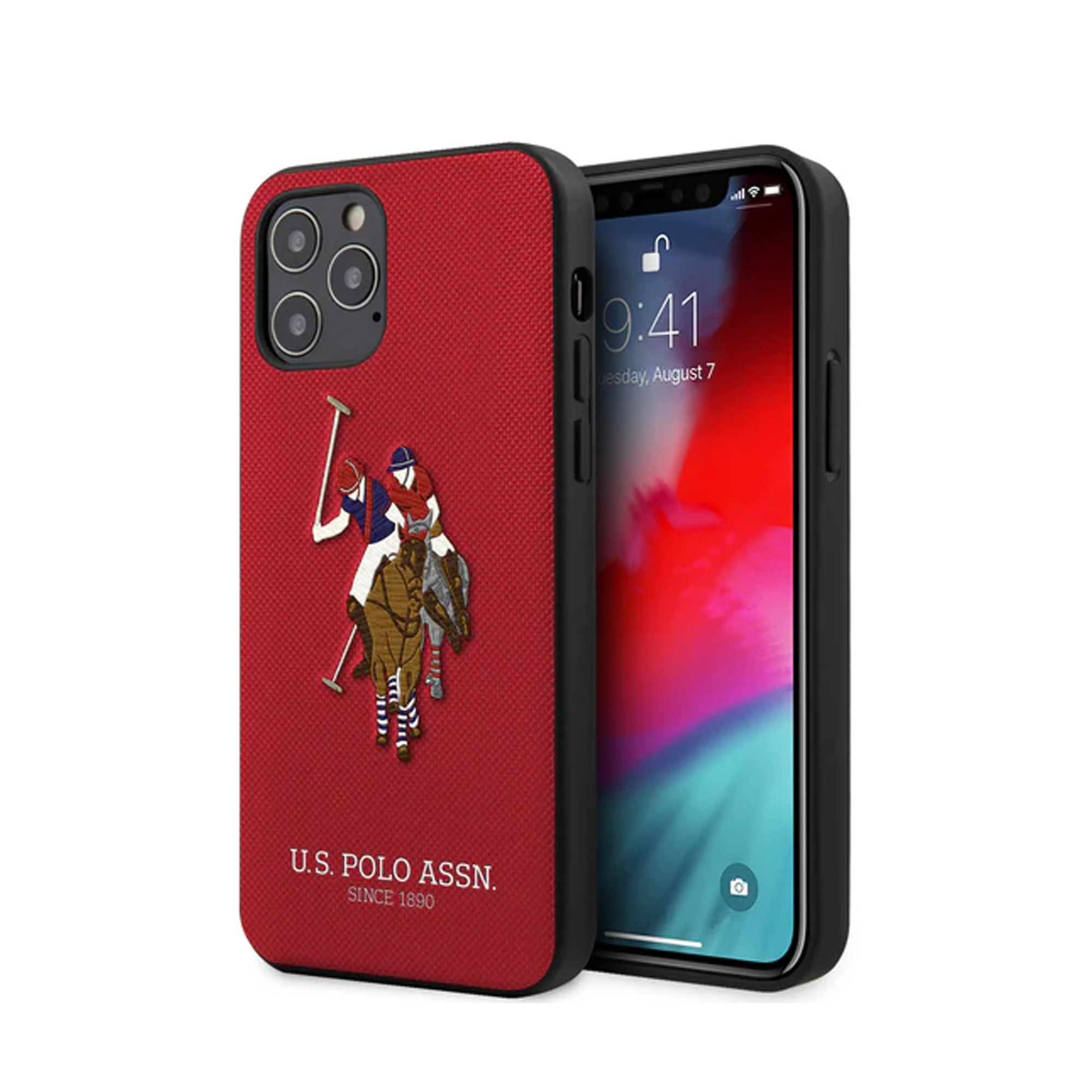 U.S. Polo ASSN Case for iPhone 12 / 12 Pro Lather Red