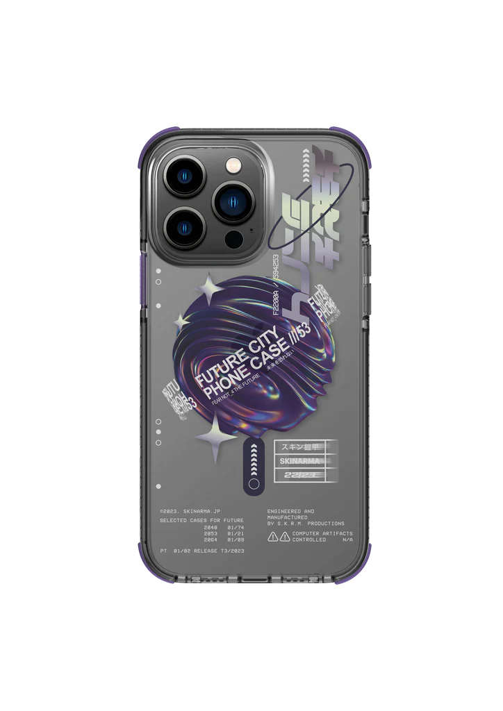 SKINARMA Shorai Leathertte Hybird Case for iPhone 14 Pro Max with 360 Imbact Bumper Purple