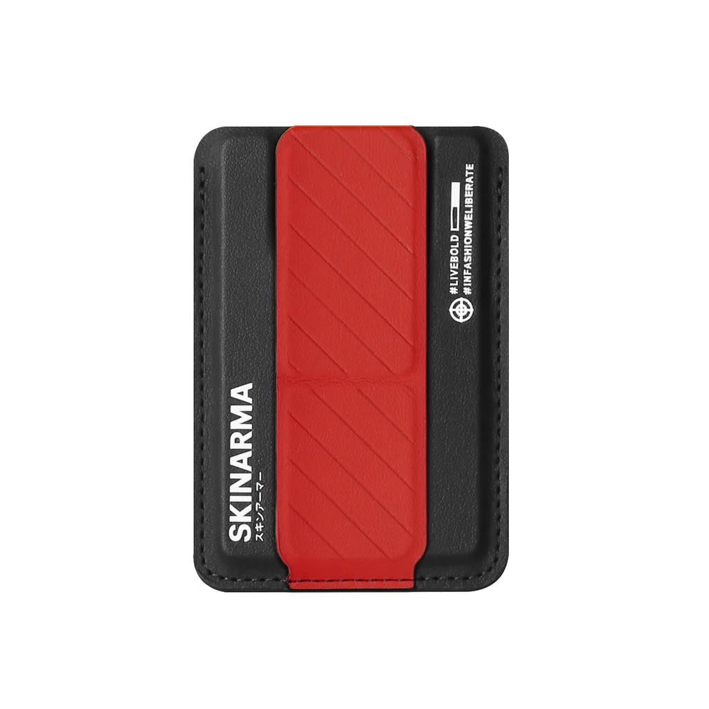 SKINARMA Kado Magnetic Card Holder Black Red