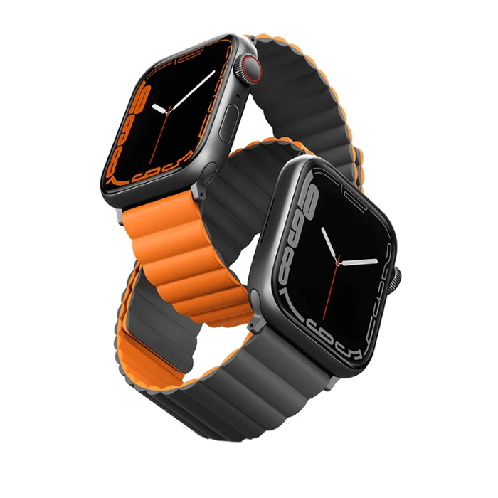 UNIQ For Apple Watch 44/45mm Revix Reversible Magnetic Strap – Grey/Orange
